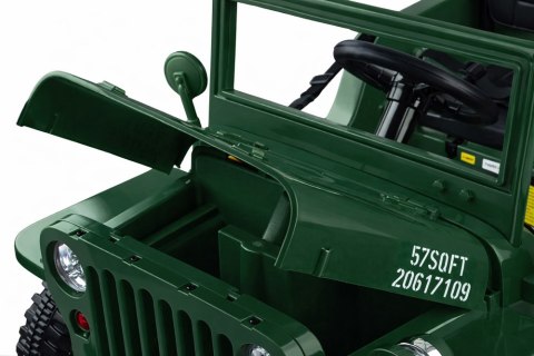 Wojskowe Auto na akumulator Willys + pilot PA0263