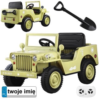 Wojskowe Auto na akumulator Willys + pilot PA0263