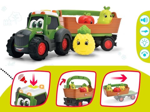 Traktor z przyczepą zdejmowaną Koszyk i 3 owoce - gra i świeci 12m+ ZA6182