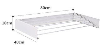 Suszarka na pranie Ścienna Składana METALOWA 80cm Wisząca Rozkładana mocna