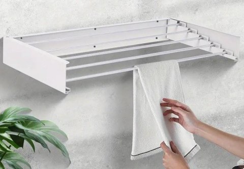Suszarka na pranie Ścienna Składana METALOWA 80cm Wisząca Rozkładana mocna