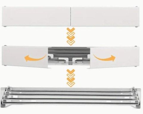 Suszarka na pranie Ścienna Składana METALOWA 80cm Wisząca Rozkładana mocna