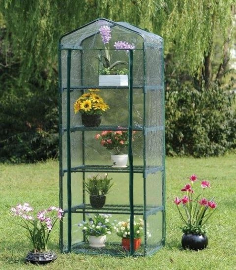 Szklarnia balkonowa ogrodowa foliowa mini 193x69x49CM 5 POZIOMÓW