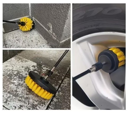 Zestaw szczotek i gąbek polerskich