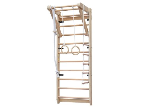 Drewniany plac zabaw DOMOWY - drabinka do wspinaczki + ele. wiszące SP0873