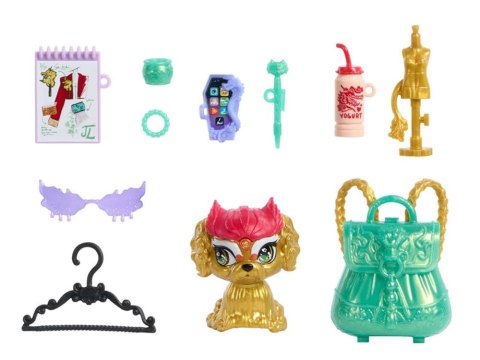 Mattel Lalka Monster High Jinafire Long + figurka zwierzak Cloudy ZA6707