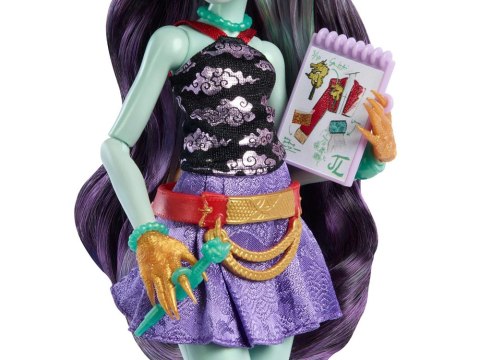 Mattel Lalka Monster High Jinafire Long + figurka zwierzak Cloudy ZA6707