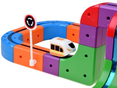 KLOCKI MAGNETYCZNE Tor magnetyczny dla pociągów - 114ele kolejka DIY ZA6281
