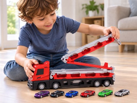Laweta transporter TIR rozkładany 200cm + 6 aut Dwupoziomowa budowa ZA6587
