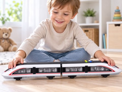 Magnetyczny Pociąg 57 cm Napęd Frykcyjny Dźwięk Światło ZA6387