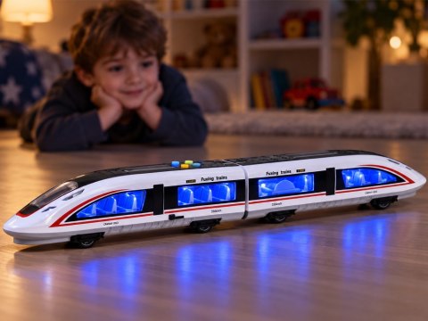 Magnetyczny Pociąg 57 cm Napęd Frykcyjny Dźwięk Światło ZA6387