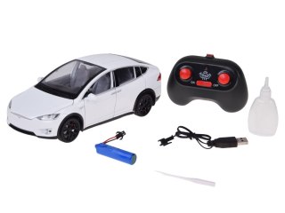Autko Tesla Model X RC 1:22 metalowy samochód na pilota LED dym RC0772