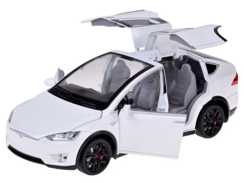 Autko Tesla Model X RC 1:22 metalowy samochód na pilota LED dym RC0772