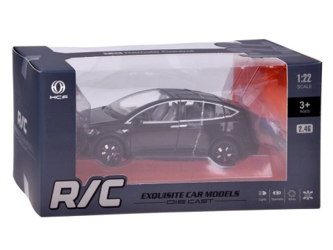Autko Tesla Model X RC 1:22 metalowy samochód na pilota LED dym RC0772