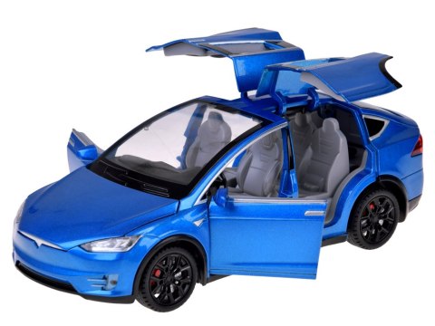 Autko Tesla Model X RC 1:22 metalowy samochód na pilota LED dym RC0772