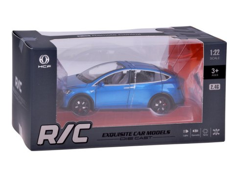 Autko Tesla Model X RC 1:22 metalowy samochód na pilota LED dym RC0772