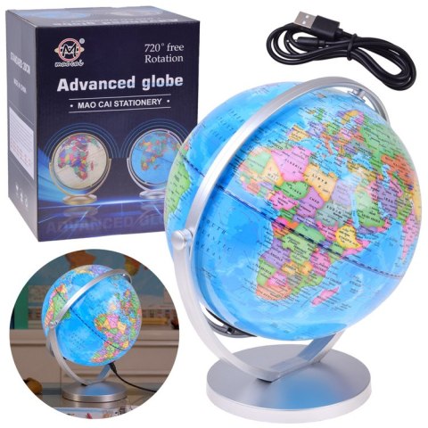 GLOBUS interaktywny 2w1 LAMPKA - podświetlany, żyroskopowy 20cm ZA6215