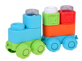 Gumowe klocki 3w1 - miękkie, sensoryczne, dźwiękowe, świetlne 32ele ZA6435