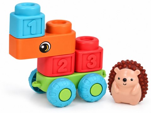 Gumowe klocki 3w1 - miękkie, sensoryczne, pacynki na palce 22ele ZA6439
