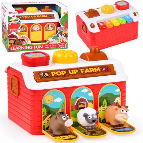 Interaktywny Domek Edukacyjny Farma pianinko zwierzątka dźwięk ZA6197