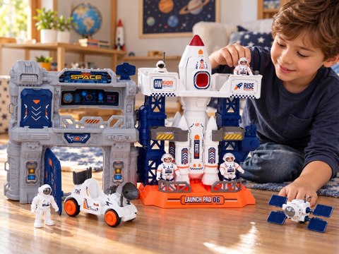 KOSMOS Ogromny zestaw kosmiczny Centrum, rakieta, astronauta, łazik ZA6302