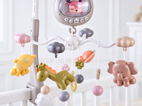 Karuzela do łóżeczka z projektorem - kilkadziesiąt melodii SAFARI ZA6299