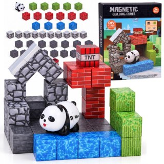 Klocki magnetyczne PANDA - konstrukcyjne sześciany i piksele 41ele ZA6604