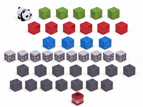 Klocki magnetyczne PANDA - konstrukcyjne sześciany i piksele 41ele ZA6604
