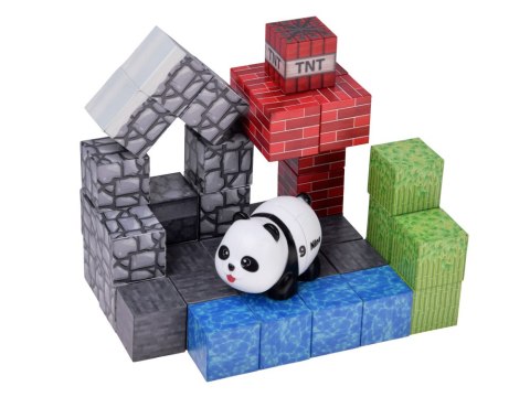 Klocki magnetyczne PANDA - konstrukcyjne sześciany i piksele 41ele ZA6604