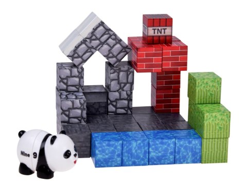 Klocki magnetyczne PANDA - konstrukcyjne sześciany i piksele 41ele ZA6604