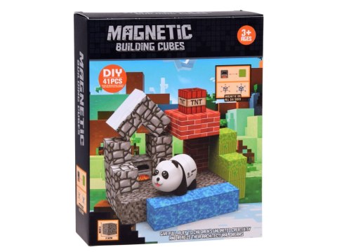 Klocki magnetyczne PANDA - konstrukcyjne sześciany i piksele 41ele ZA6604