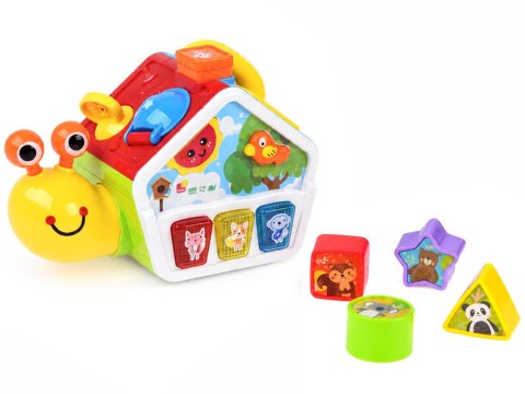 Kostka edukacyjna Tańczący ŚLIMAK DOMEK - muzyka, światło, sorter ZA6195