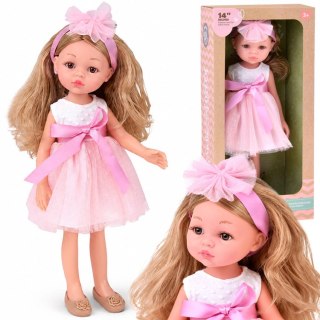 Lalka BALETNICA 35cm z blond włosami w tiulowej, różowej sukience ZA6440