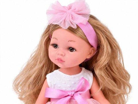 Lalka BALETNICA 35cm z blond włosami w tiulowej, różowej sukience ZA6440
