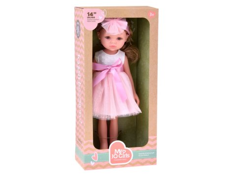 Lalka BALETNICA 35cm z blond włosami w tiulowej, różowej sukience ZA6440