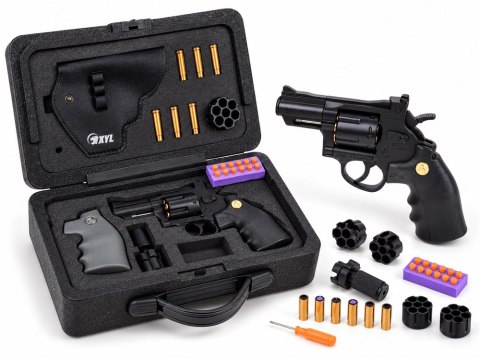 Pistolet REWOLWER - metalowy, automatyczny, zabawkowy + wymienne ele ZA6410