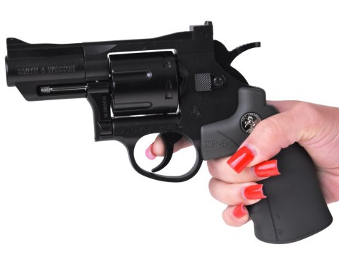 Pistolet REWOLWER - metalowy, automatyczny, zabawkowy + wymienne ele ZA6410