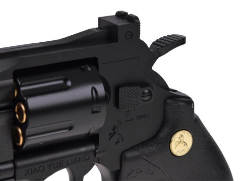 Pistolet REWOLWER - metalowy, automatyczny, zabawkowy + wymienne ele ZA6410