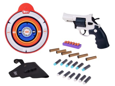 Pistolet REWOLWER zabawkowy, obrotowy + naboje piankowe ZA6411