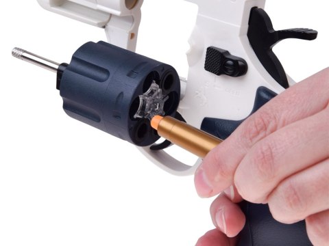 Pistolet REWOLWER zabawkowy, obrotowy + naboje piankowe ZA6411