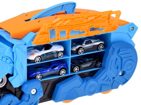 Rozkładane auto 2w1 DINOZAUR garaż zjada pojazdy + znaki i resoraki ZA6595