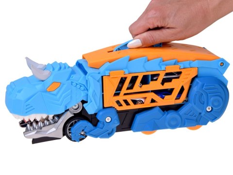 Rozkładane auto 2w1 DINOZAUR garaż zjada pojazdy + znaki i resoraki ZA6595