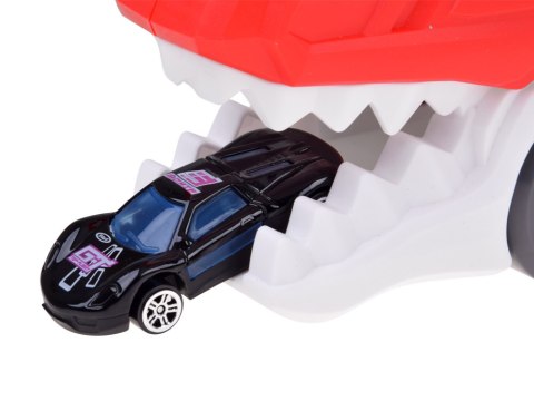 Rozkładane auto 2w1 DINOZAUR i garaż wyrzutnia + znaki i resoraki ZA6616