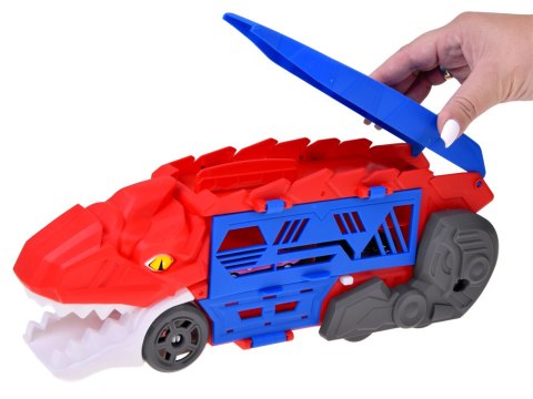 Rozkładane auto 2w1 DINOZAUR i garaż wyrzutnia + znaki i resoraki ZA6616