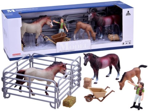 SERIA ZWIERZĘTA FARMA Zestaw koniki z zagrody Figurki KOLEKCJA ZA2604