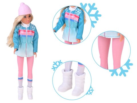 Anlily Lalka w stylu zimowym - mała i duża w kurtkach z sankami ZA6632