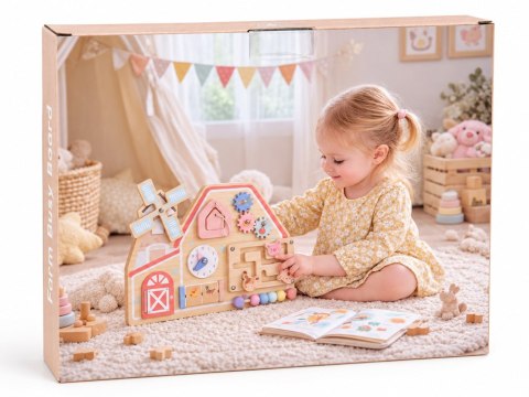 Drewniana Tablica Manipulacyjna Farma Domek sensoryczny labirynt ZA6485