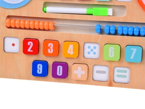 MATEMATYKA Drewniany zestaw do nauki liczenia Tablica + karty zadań ZA6245