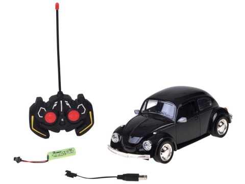 Samochód zdalnie sterowany RC Garbus Retro 1:16 czarny pilot 27 MHz RC0759