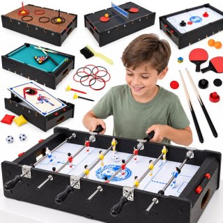Stół do gier 6w1 Elektryczny cymbergaj, piłkarzyki, bilard, pingpong GR0842